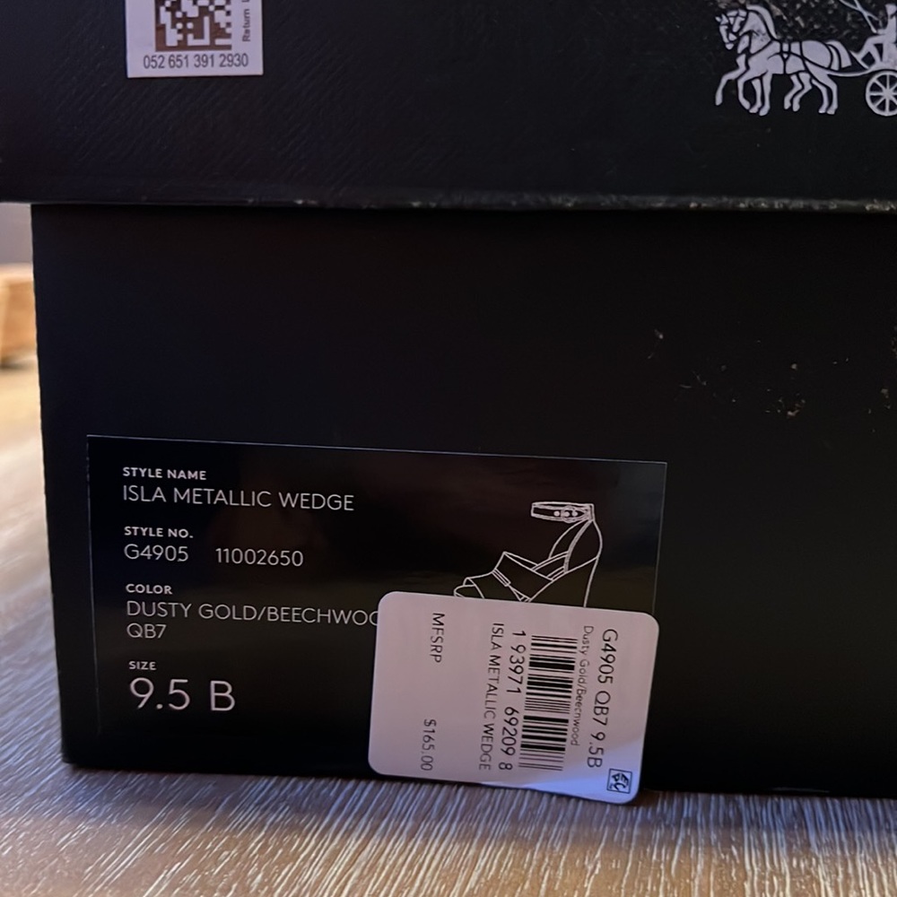 Coach Leather Isla Metallic Wedge Sandal Size 9.5 - Picture 10 of 10